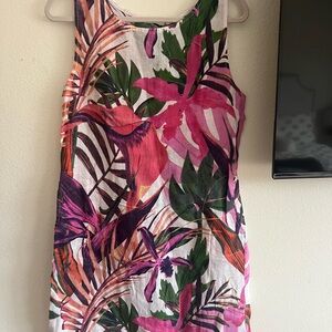 Tropical Floral Sleeveless Dress